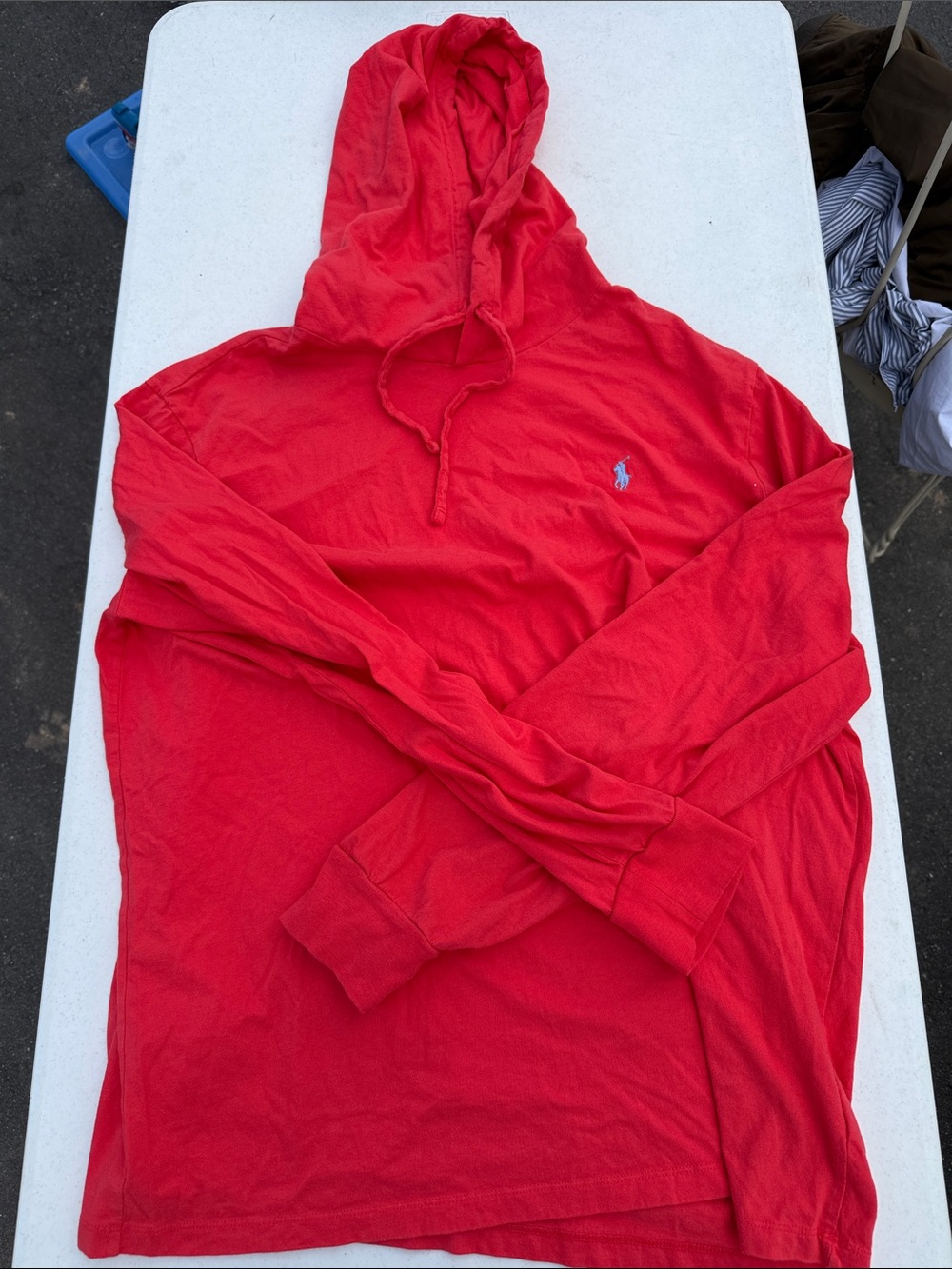 Polo by Ralph Lauren Red Pullover Hooded Long-Sleeve Shirt